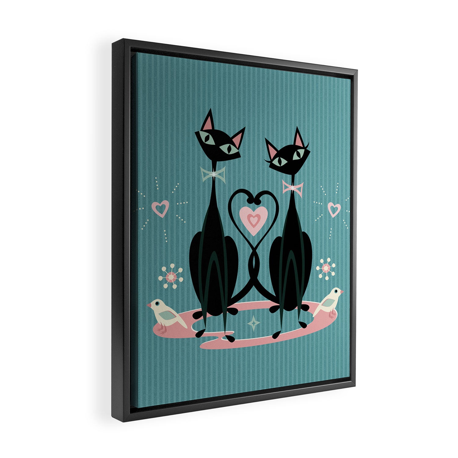 Vintage Kitty Love ©studioxtine Framed Canvas Print Gallery Image 2