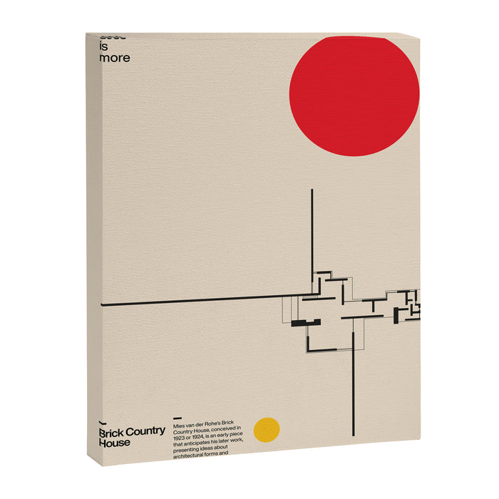 Brick Country House, Ludwig Mies van der Rohe, Minimal Architecture Bauhaus Design Canvas Print Gallery Image 1