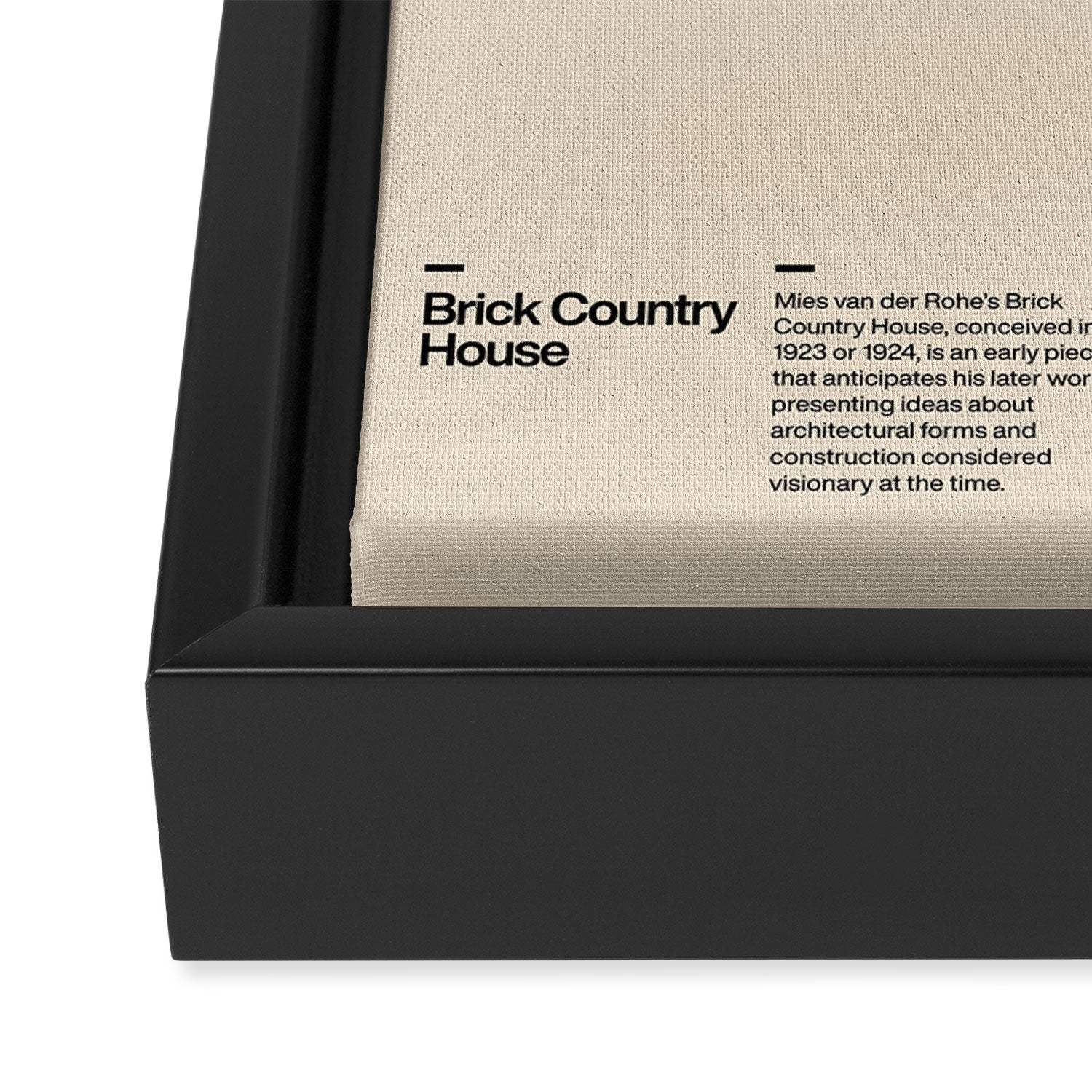Brick Country House, Ludwig Mies van der Rohe, Minimal Architecture Bauhaus Design Framed Canvas Print Gallery Image 3