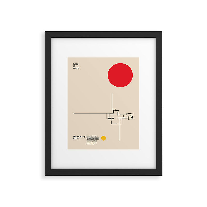 Brick Country House, Ludwig Mies van der Rohe, Minimal Architecture Bauhaus Design Framed Art Print Gallery Image 5