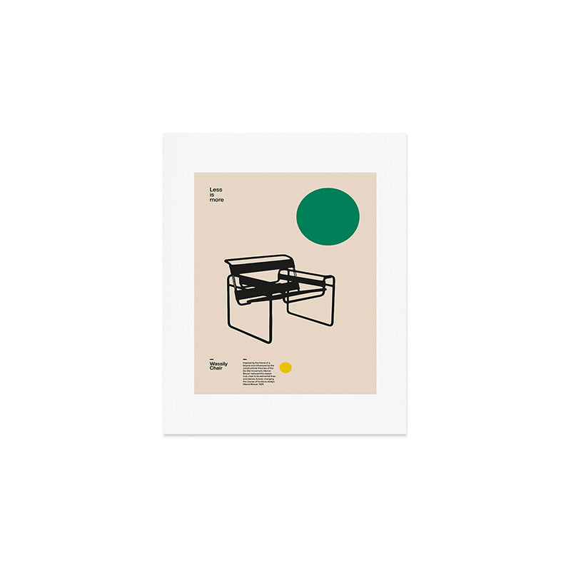 Poster Wassily Chair, Marcel Breuer, Minimal Furniture Bauhaus Design Art Print Gallery Image 1