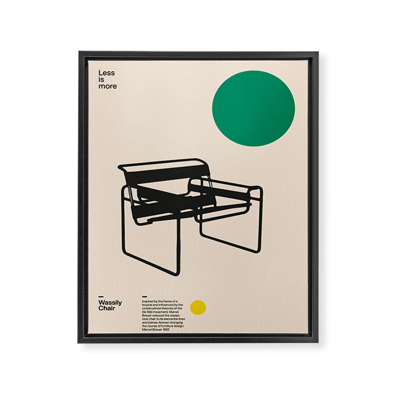 Poster Wassily Chair, Marcel Breuer, Minimal Furniture Bauhaus Design Framed Canvas Print Gallery Image 6