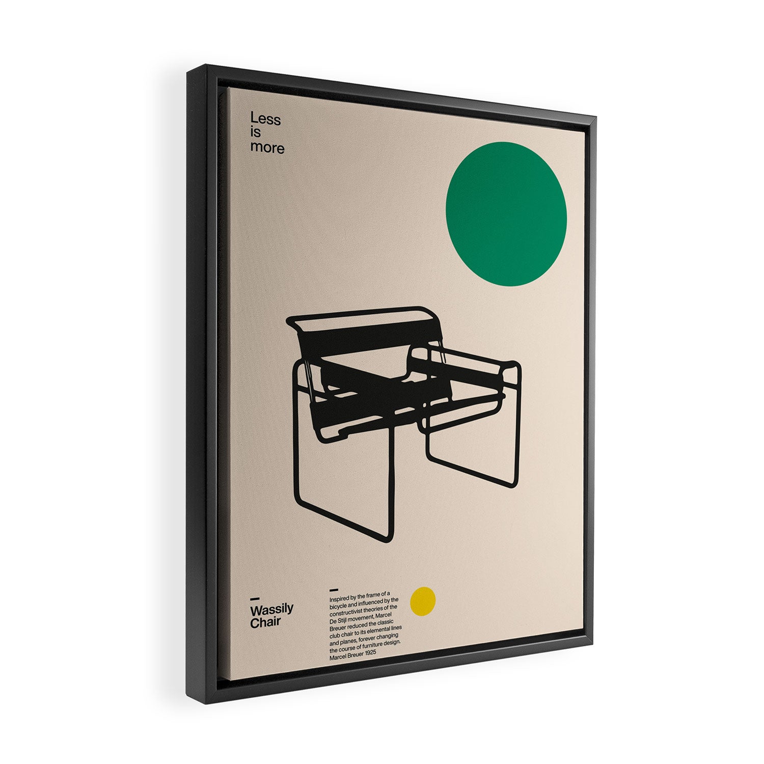 Poster Wassily Chair, Marcel Breuer, Minimal Furniture Bauhaus Design Framed Canvas Print Gallery Image 2