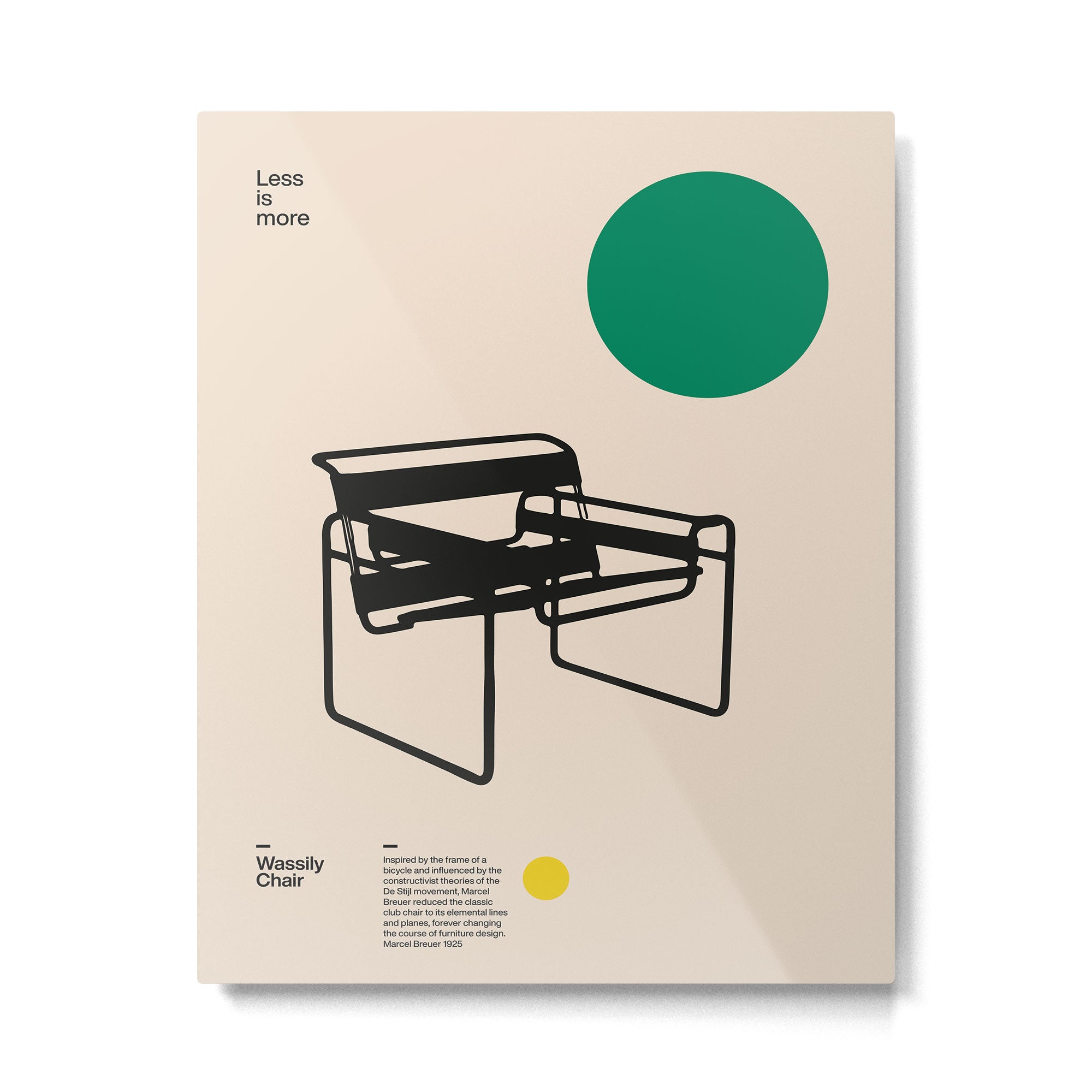 Poster Wassily Chair, Marcel Breuer, Minimal Furniture Bauhaus Design Metal Print Gallery Image 4