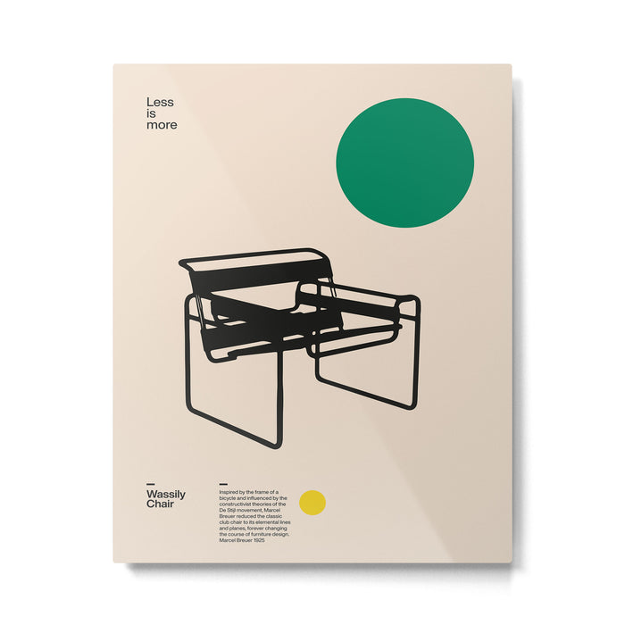 Poster Wassily Chair, Marcel Breuer, Minimal Furniture Bauhaus Design Metal Print Gallery Image 1