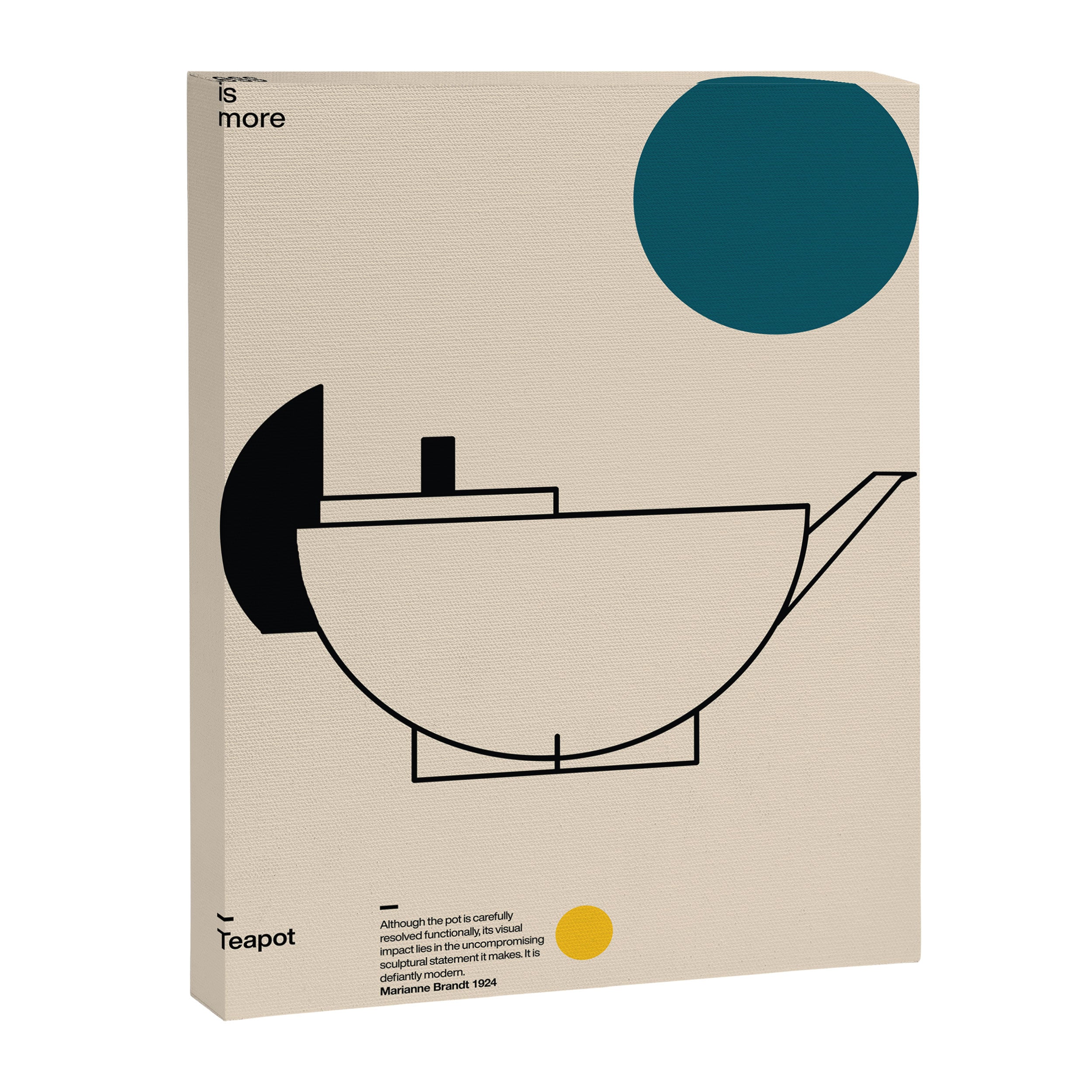 Teapot, Marianne Brandt, Mid Century Modern Art Print, Bauhaus Print Canvas Print Gallery Image 6