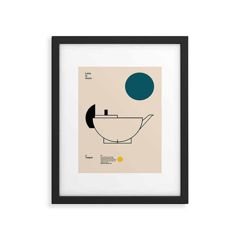 Teapot, Marianne Brandt, Mid Century Modern Art Print, Bauhaus Print Framed Art Print Gallery Image 5
