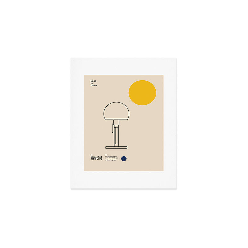 Wagenfeld Table Lamp, Wilhelm Wagenfeld, Minimal Furniture Bauhaus Design Art Print Gallery Image 1