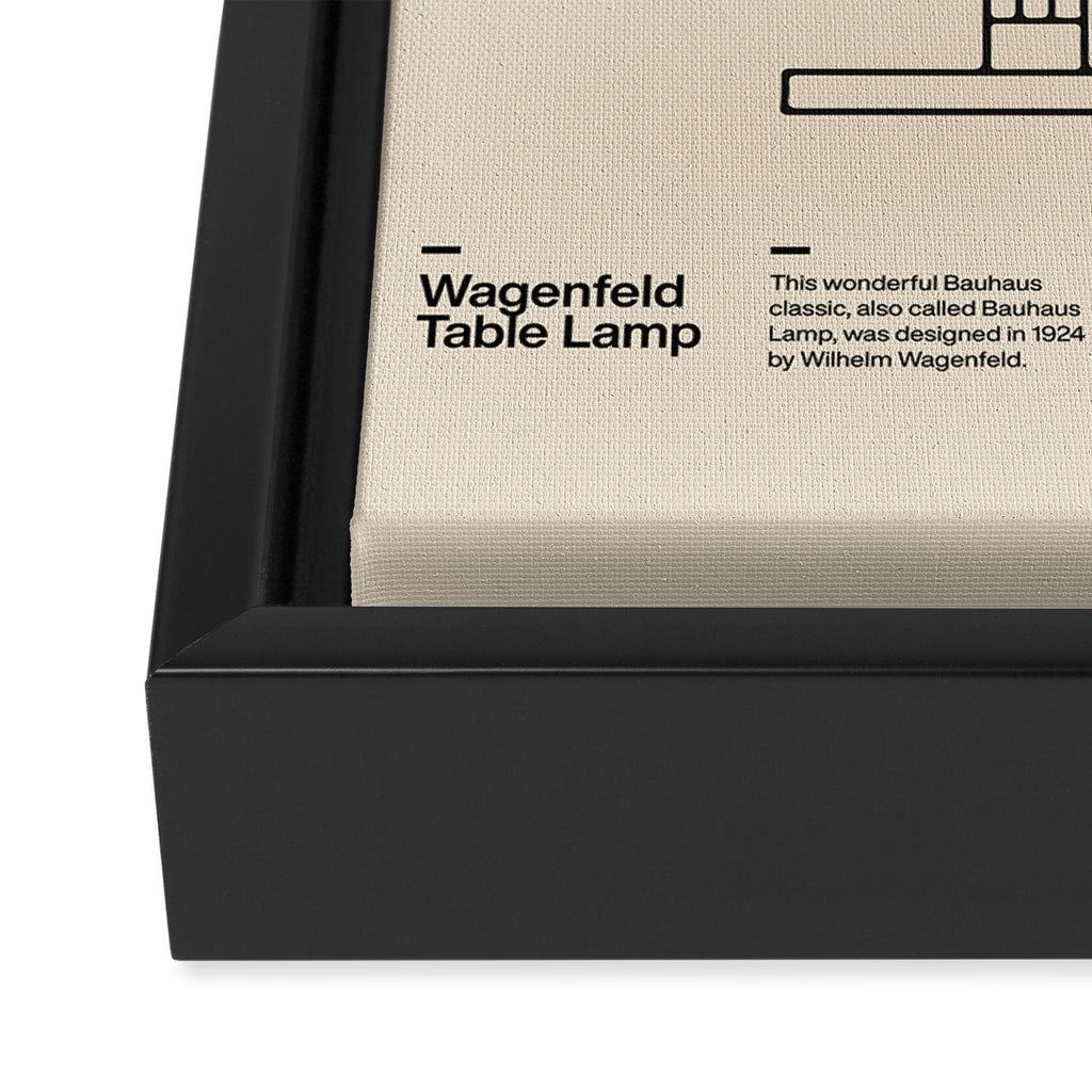 Wagenfeld Table Lamp, Wilhelm Wagenfeld, Minimal Furniture Bauhaus Design Framed Canvas Print Gallery Image 3