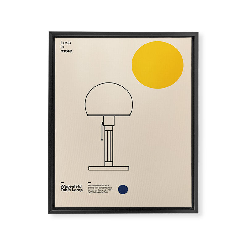 Wagenfeld Table Lamp, Wilhelm Wagenfeld, Minimal Furniture Bauhaus Design Framed Canvas Print Gallery Image 6