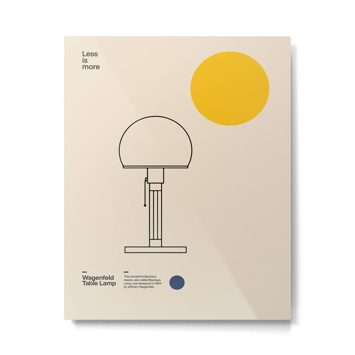 Wagenfeld Table Lamp, Wilhelm Wagenfeld, Minimal Furniture Bauhaus Design Metal Print Gallery Image 1