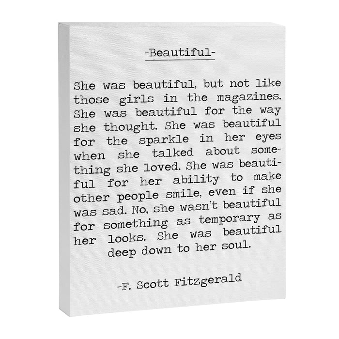 Beautiful Quote F. Scott Fitzgerald Canvas Print Gallery Image 1