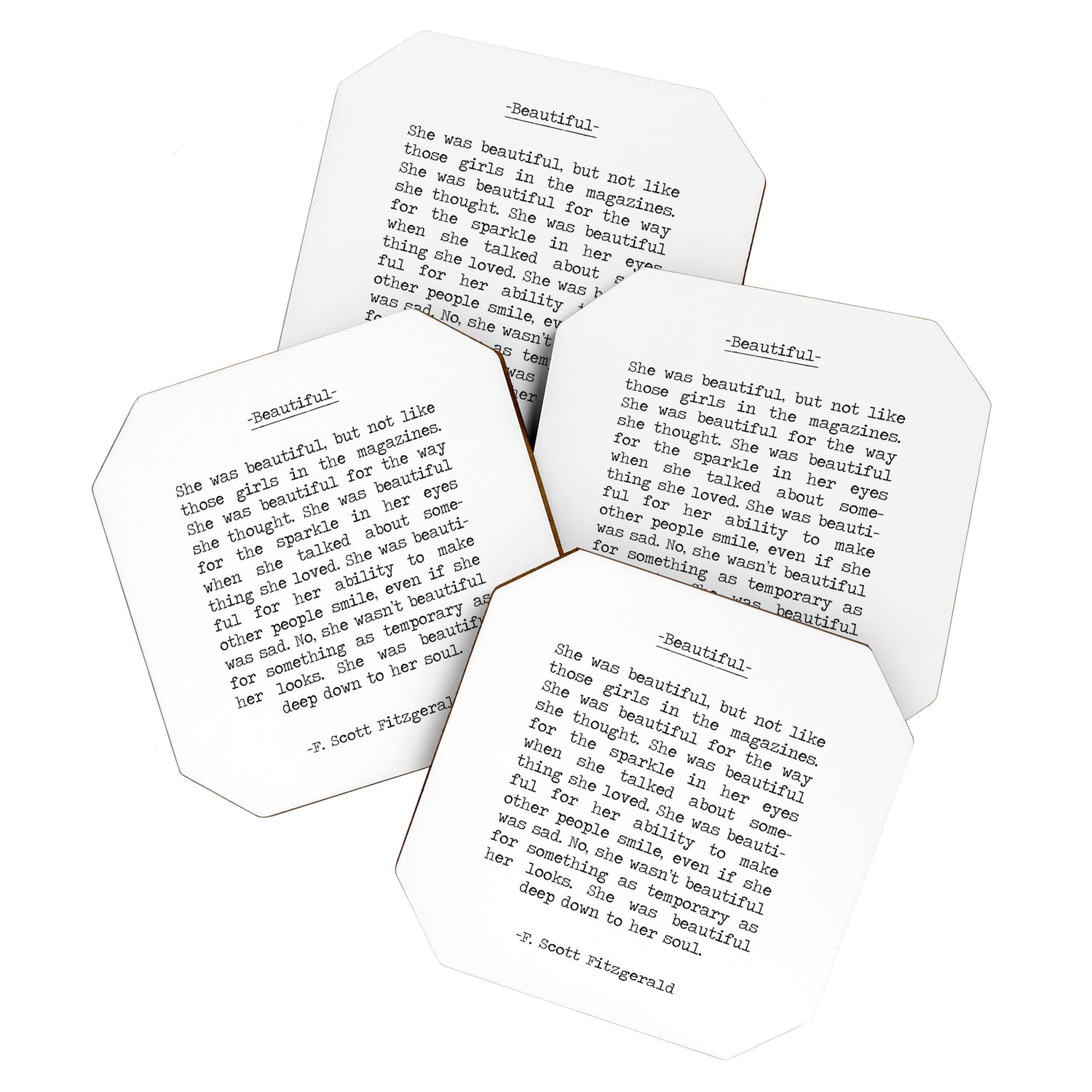 Beautiful Quote F. Scott Fitzgerald Coaster Gallery Image 1