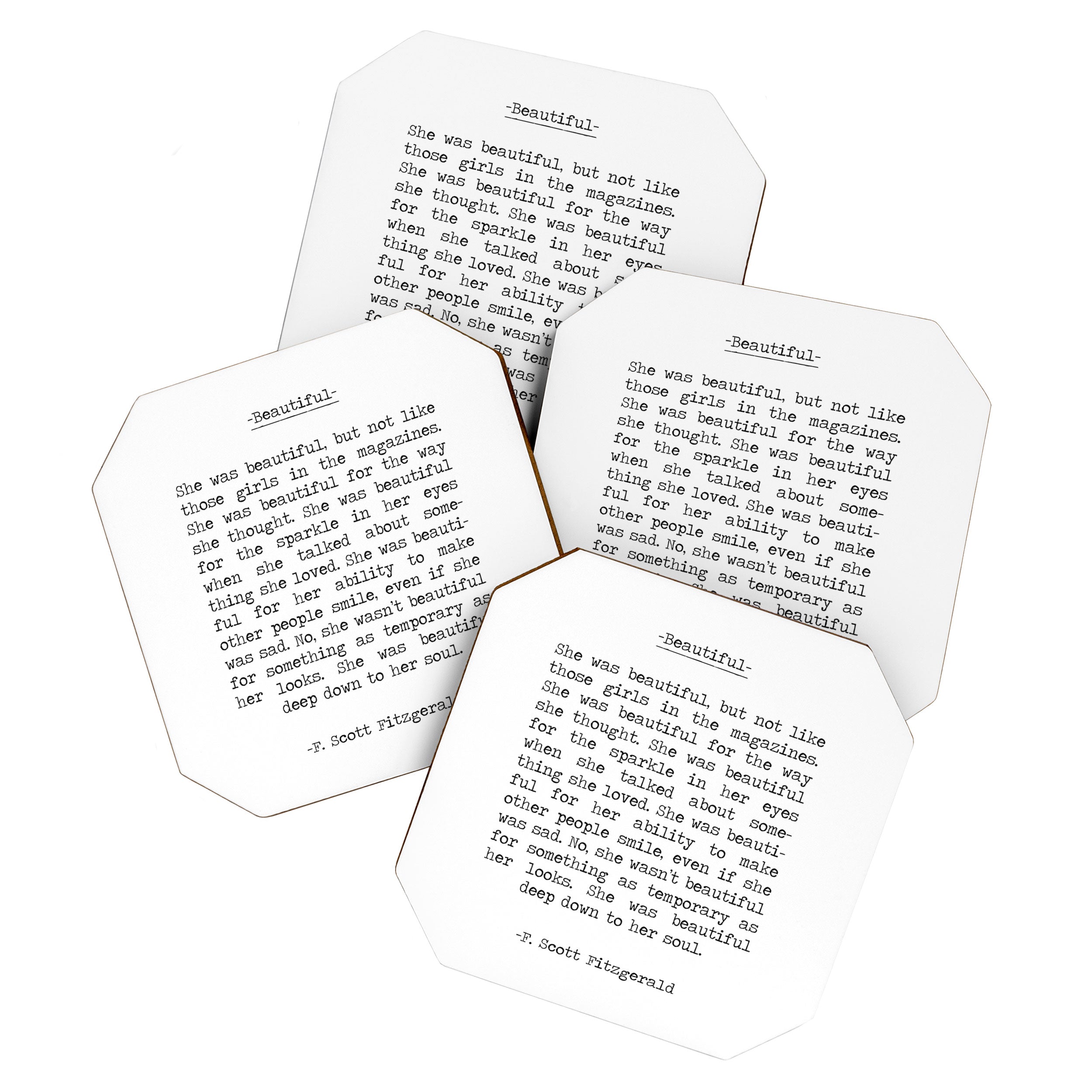 Beautiful Quote F. Scott Fitzgerald Coaster Gallery Image 1