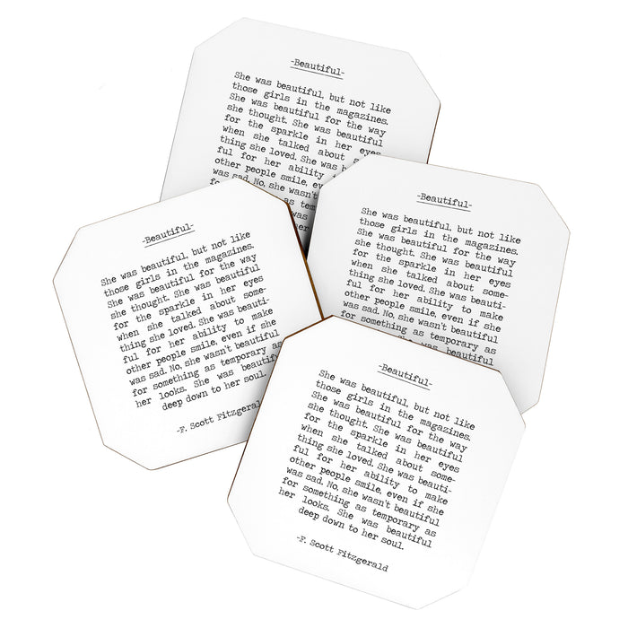 Beautiful Quote F. Scott Fitzgerald Coaster Gallery Image 1