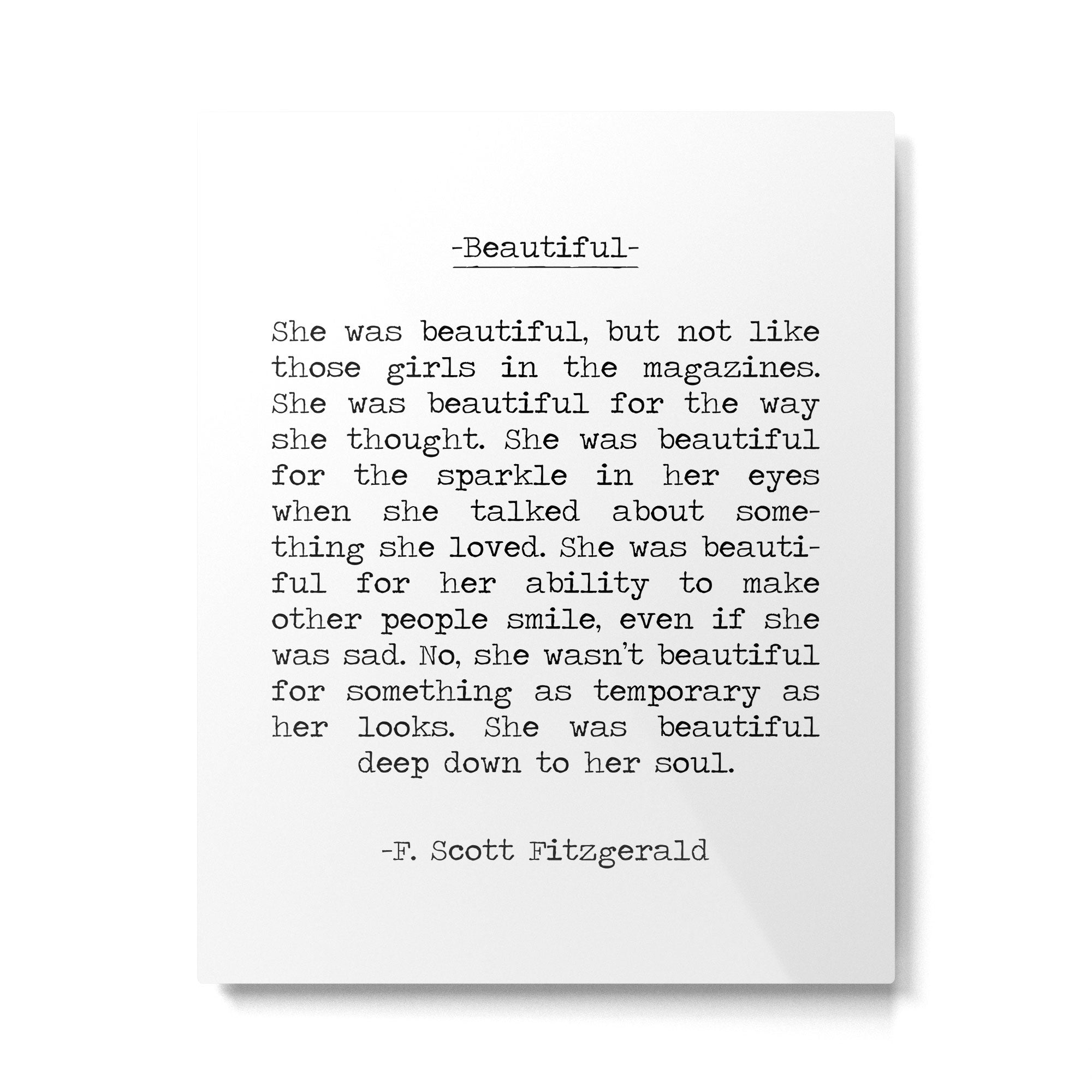 Beautiful Quote F. Scott Fitzgerald Metal Print Gallery Image 6