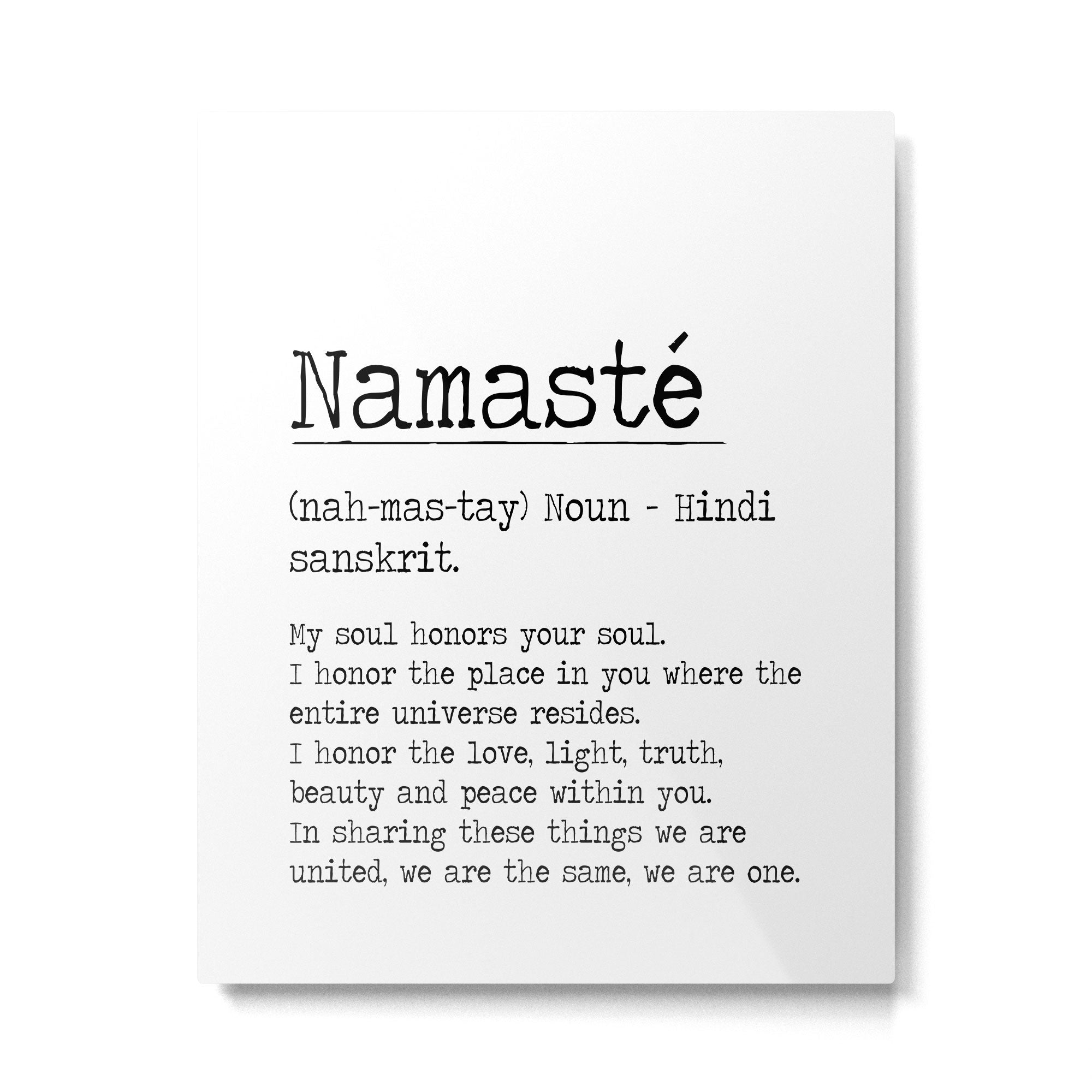 Namasté Definition  Metal Print Gallery Image 6