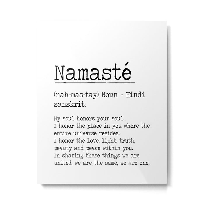 Namasté Definition  Metal Print Gallery Image 1