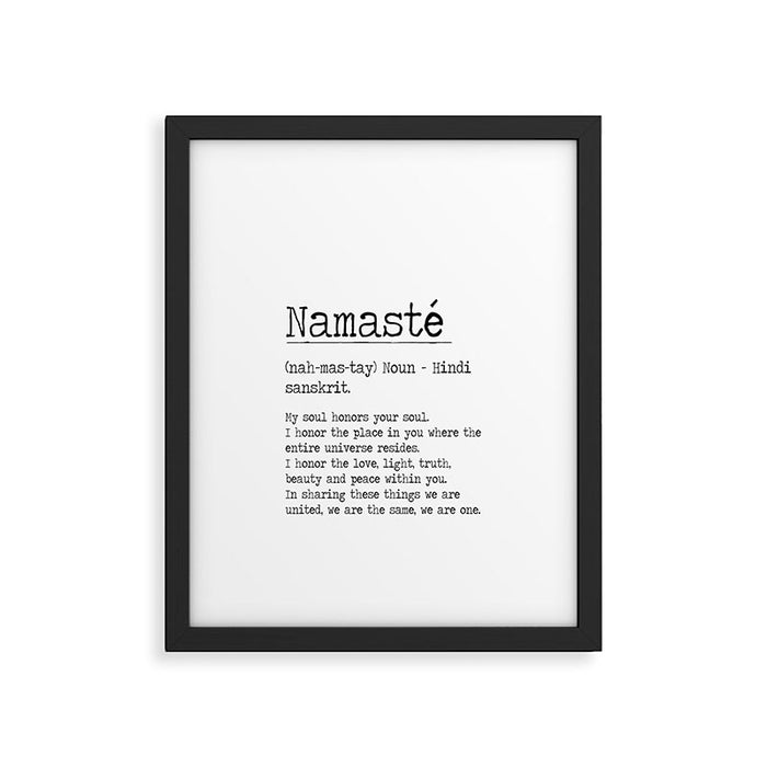 Namasté Definition  Framed Art Print Gallery Image 1