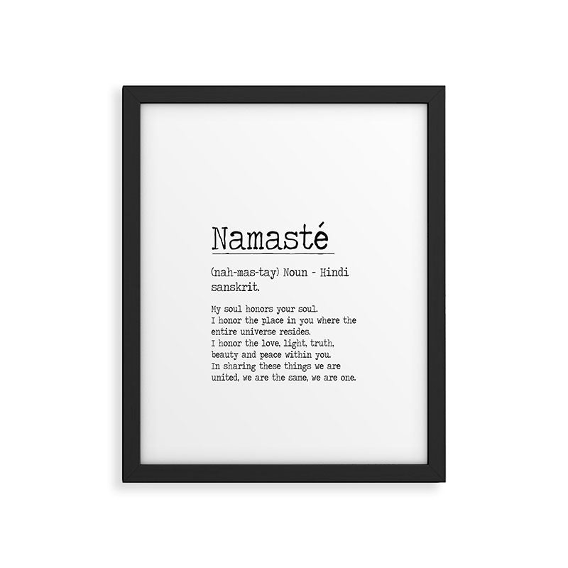 Namasté Definition  Framed Art Print Gallery Image 6
