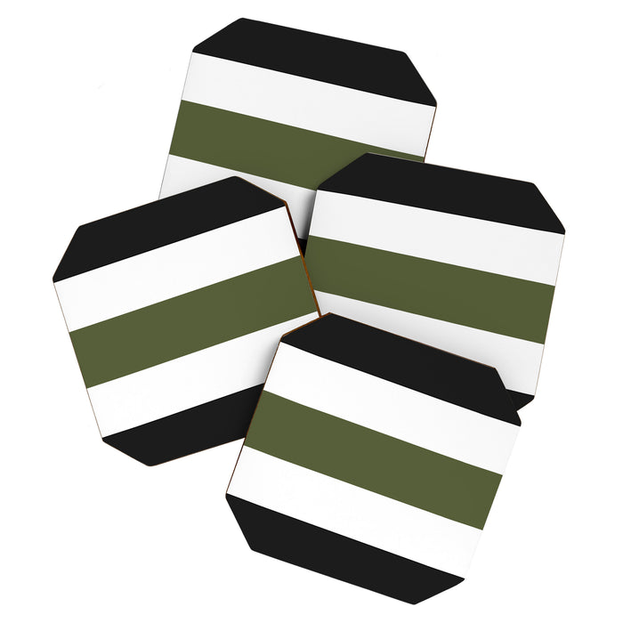 Accent (Black & Moss Green) Coaster Gallery Image 1