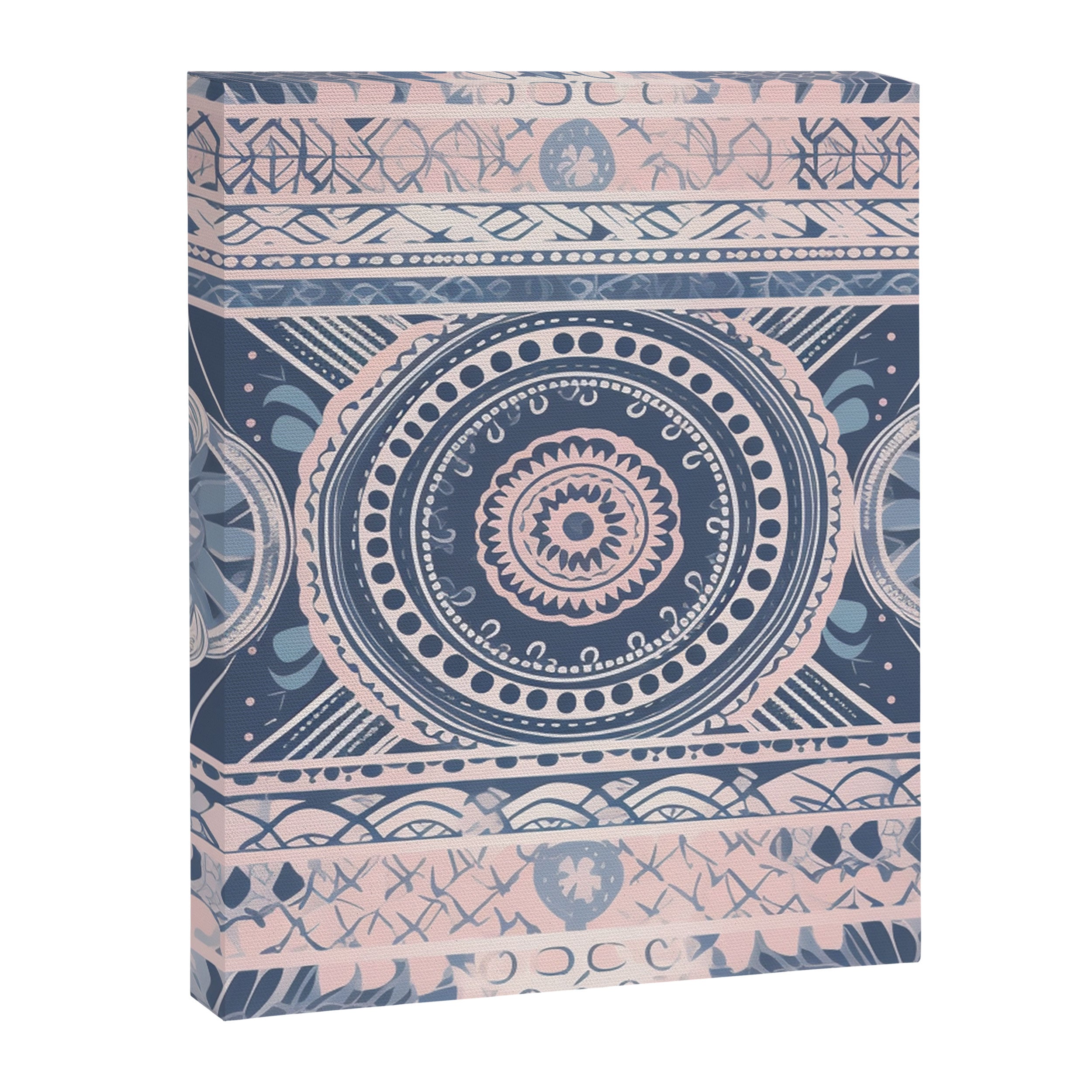 Ancient Pattern (pink & navy) Canvas Print Gallery Image 8