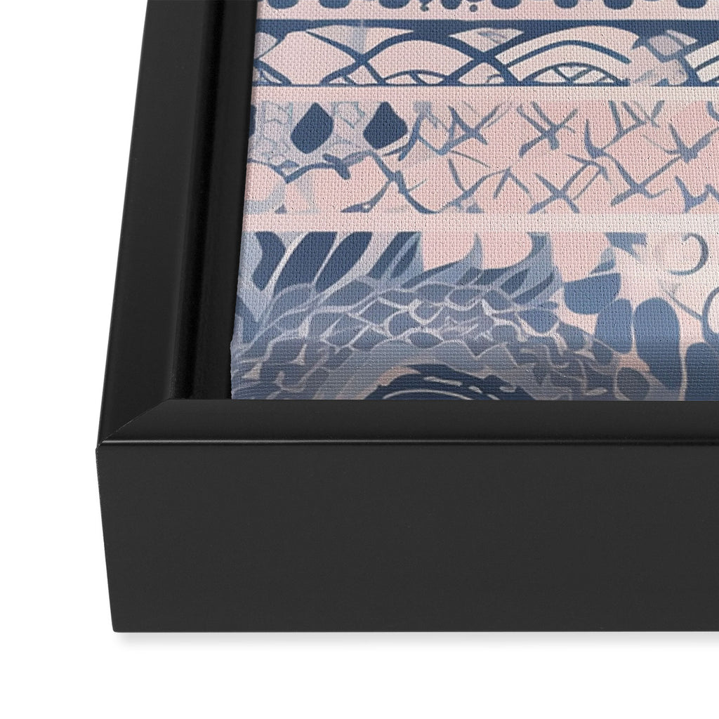 Ancient Pattern (pink & navy) Framed Canvas Print Gallery Image 3