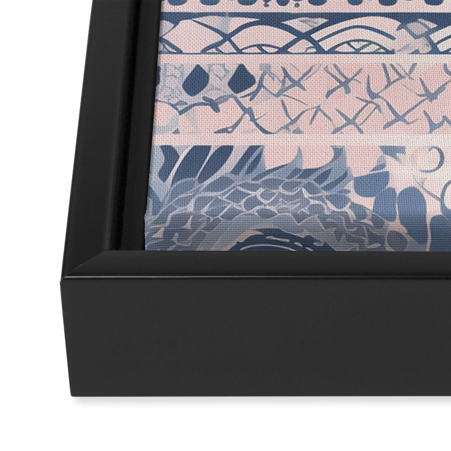 Ancient Pattern (pink & navy) Framed Canvas Print Gallery Image 3