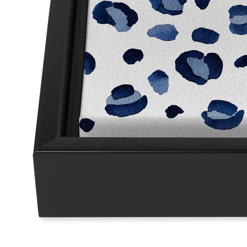 animal print (navy) Framed Canvas Print Gallery Image 3