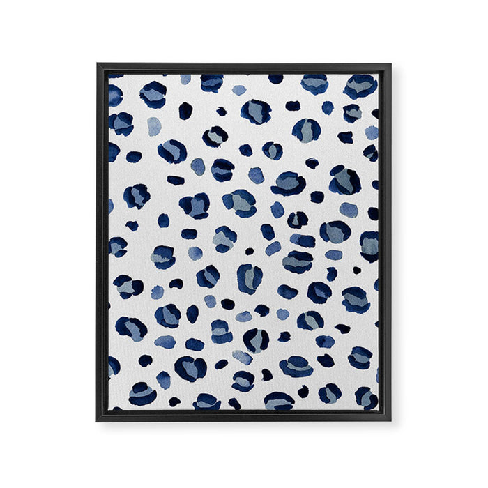 animal print (navy) Framed Canvas Print Gallery Image 1