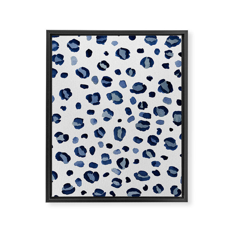 animal print (navy) Framed Canvas Print Gallery Image 6