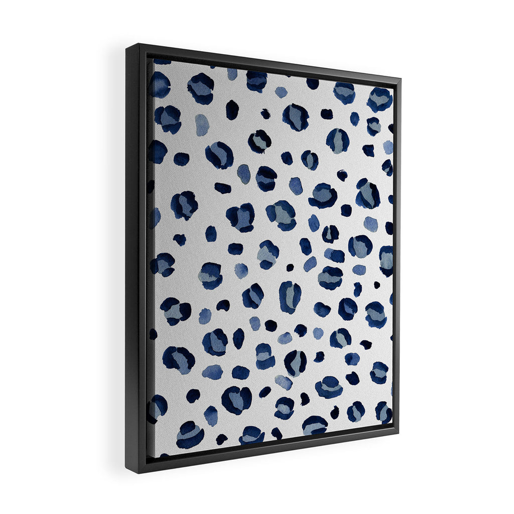 animal print (navy) Framed Canvas Print Gallery Image 2