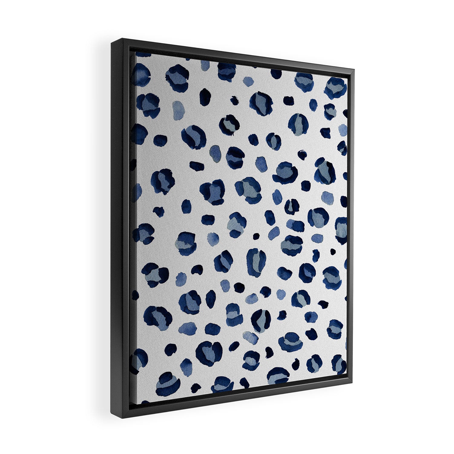 animal print (navy) Framed Canvas Print Gallery Image 2