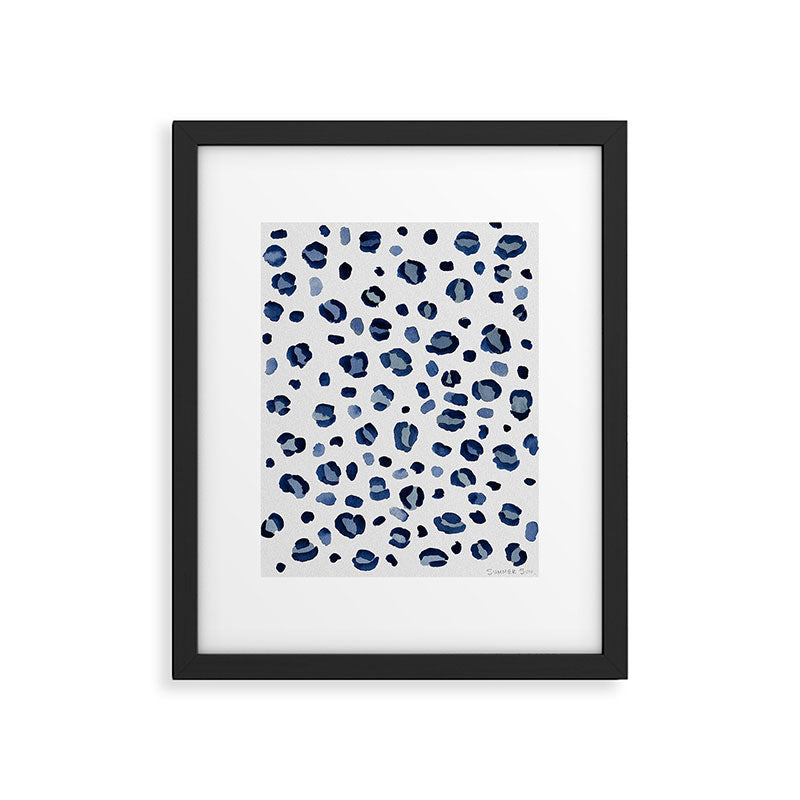 animal print (navy) Framed Art Print Gallery Image 5