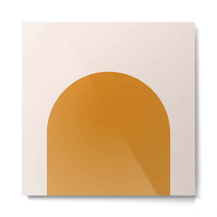 Arch (Yellow & Pale Pink) Metal Print Gallery Image 1