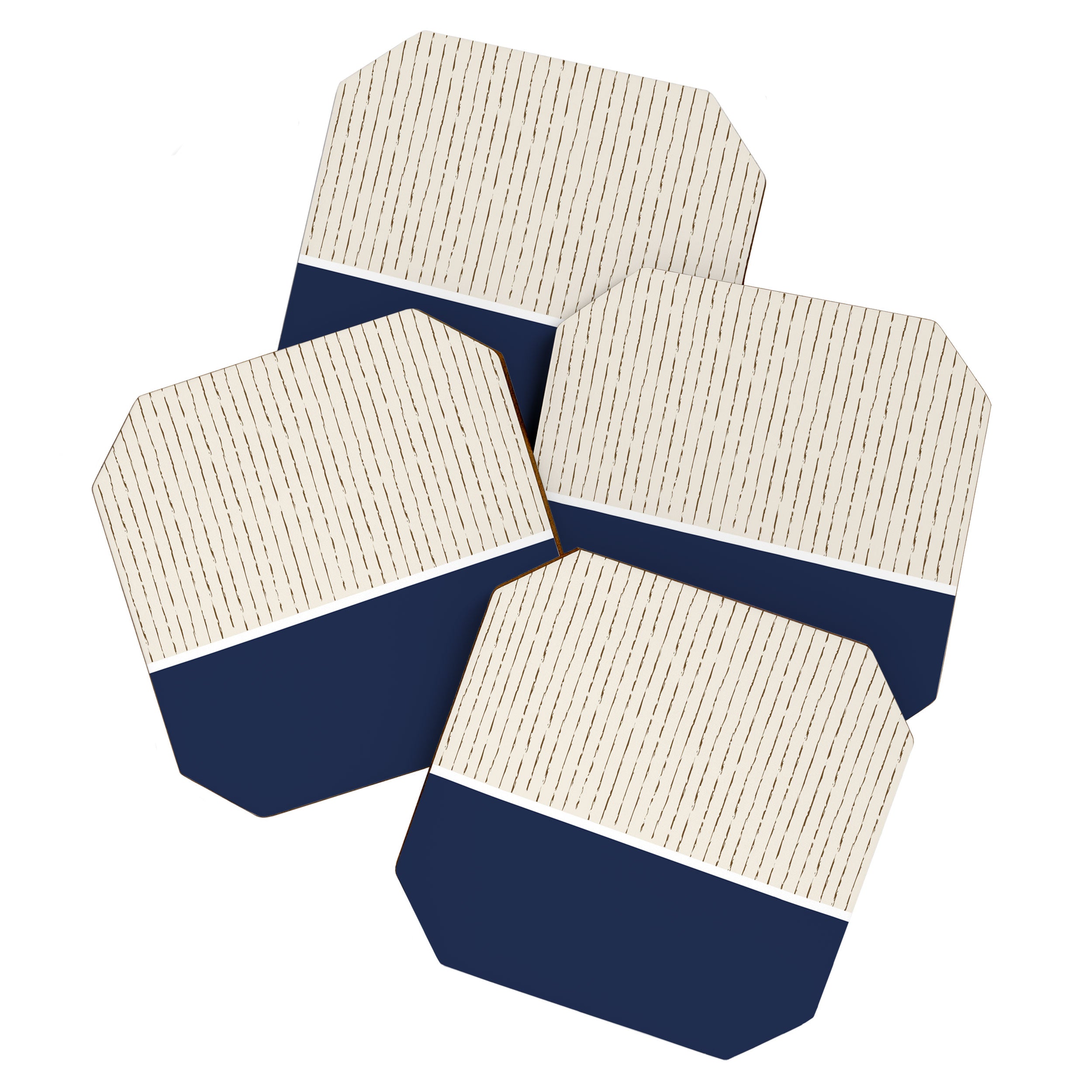 Beige Navy Coaster Gallery Image 1
