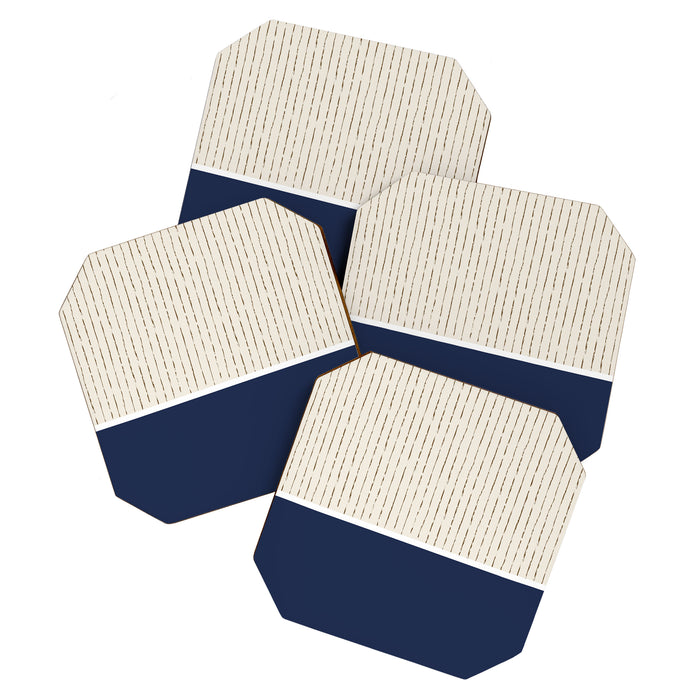 Beige Navy Coaster Gallery Image 1