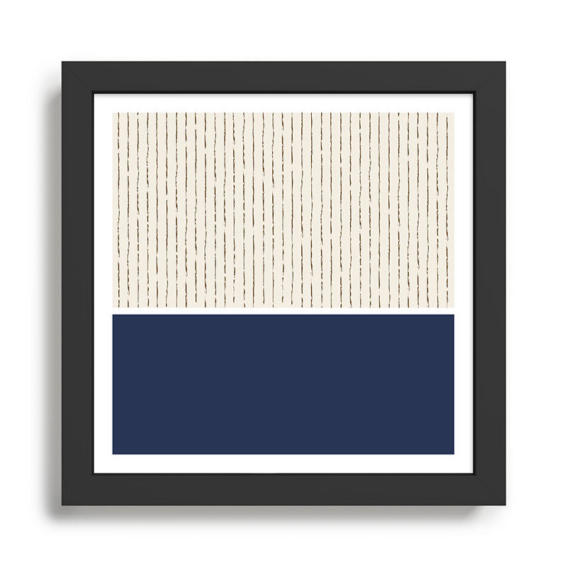 Beige Navy Framed Art Print Gallery Image 1
