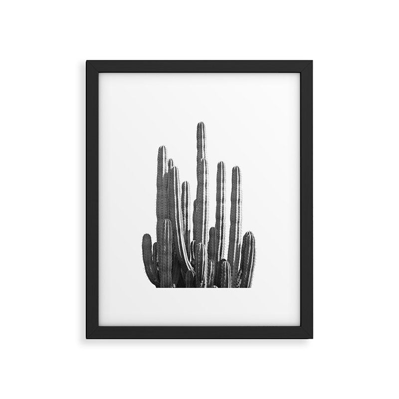 Black and White Cactus Framed Art Print Gallery Image 5