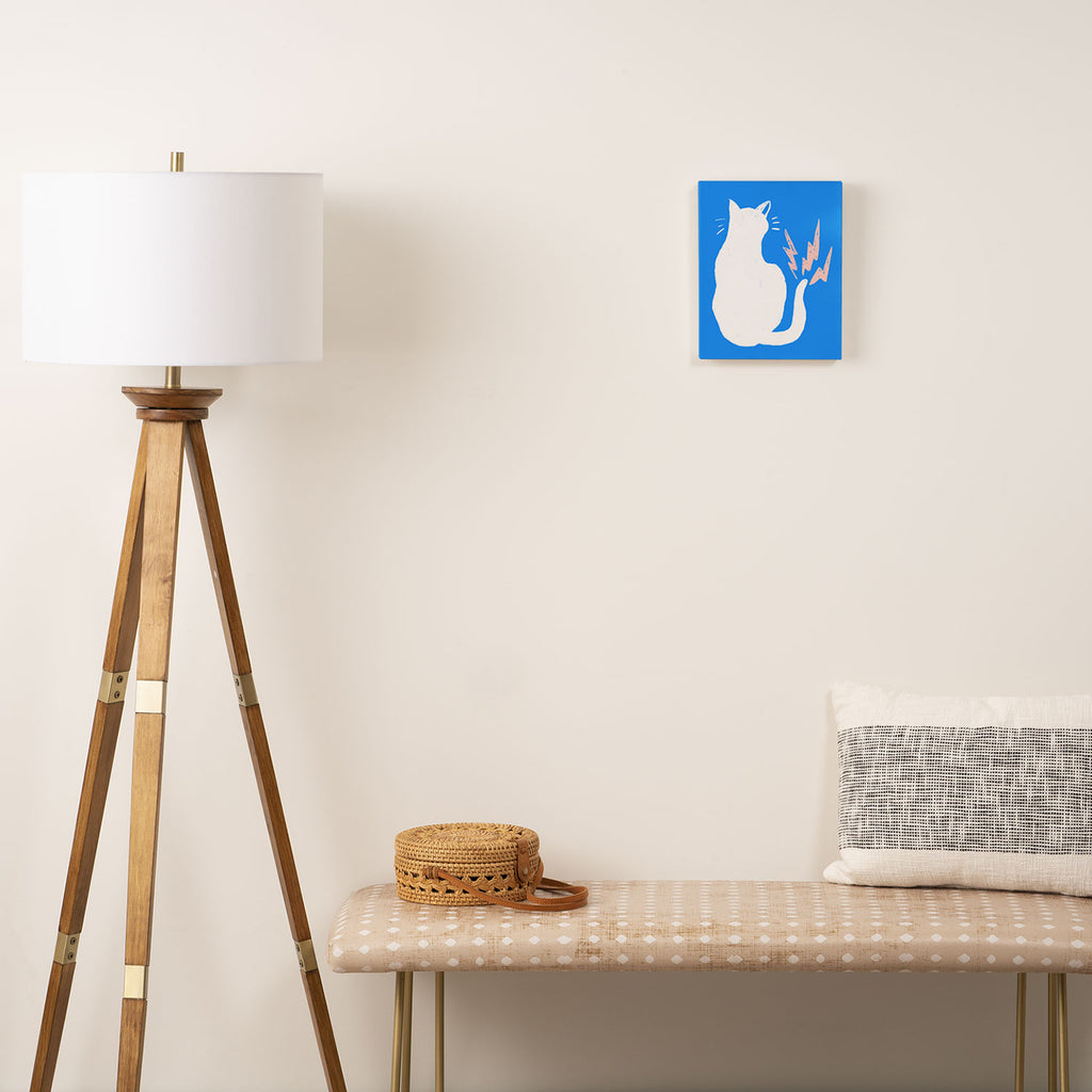 Cat Power! (Sky Blue & Pink) Canvas Print Gallery Image 2