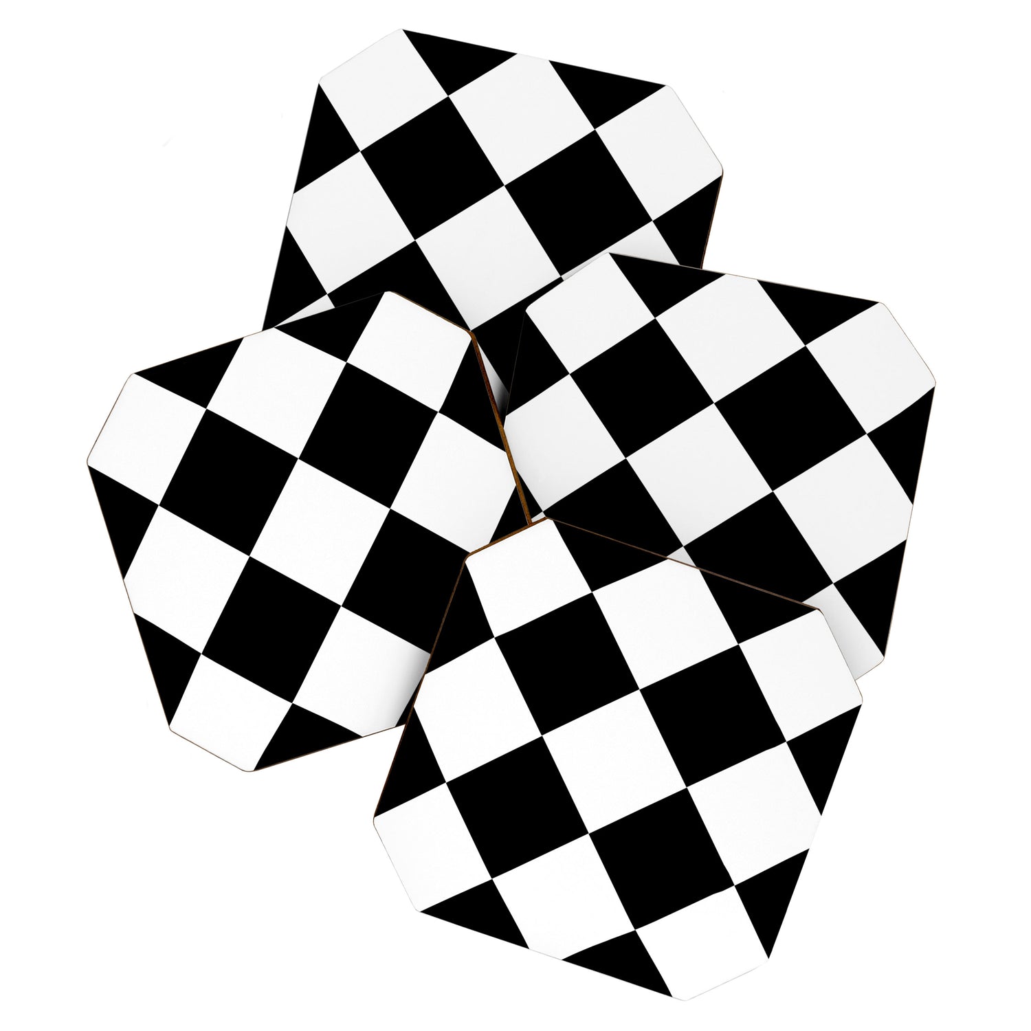 Checkered (Black and White) Coaster Gallery Image 1