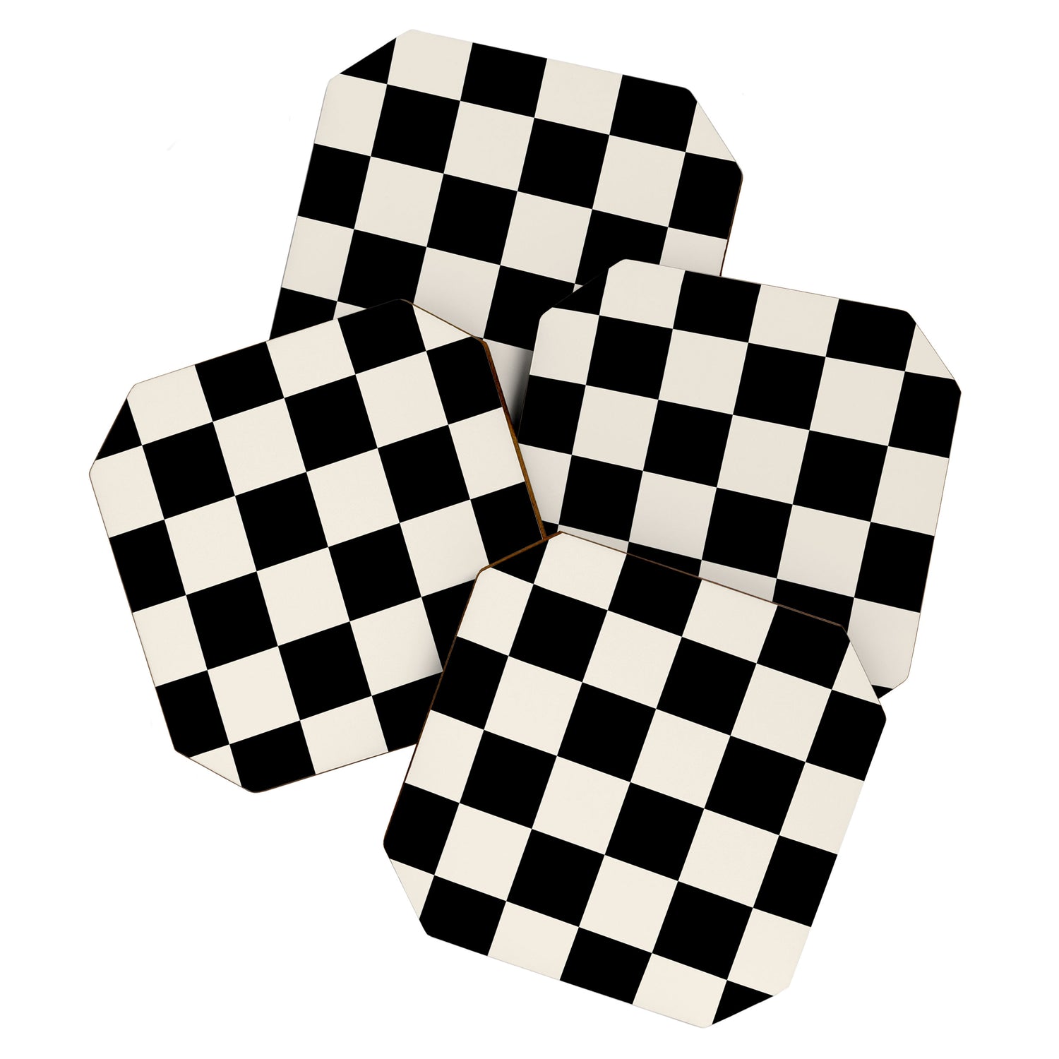Checkered (Black Cream) Coaster Gallery Image 1