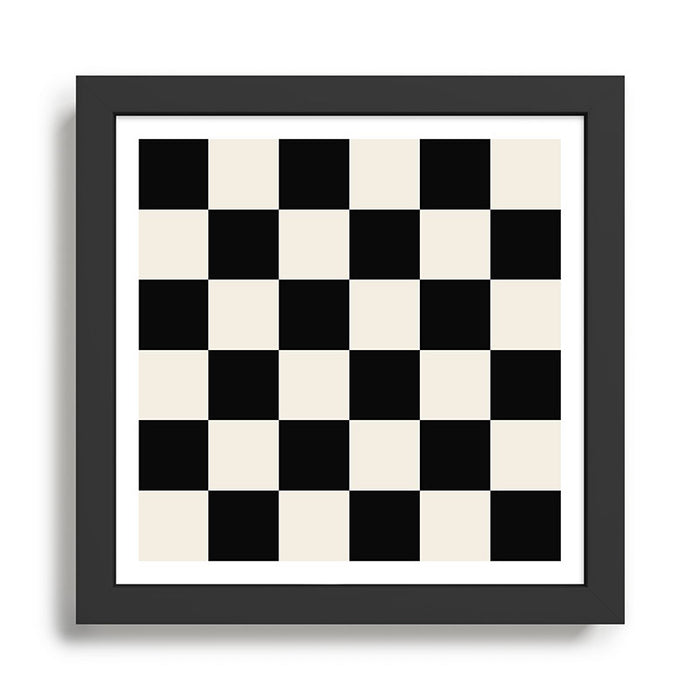 Checkered (Black Cream) Framed Art Print Gallery Image 1