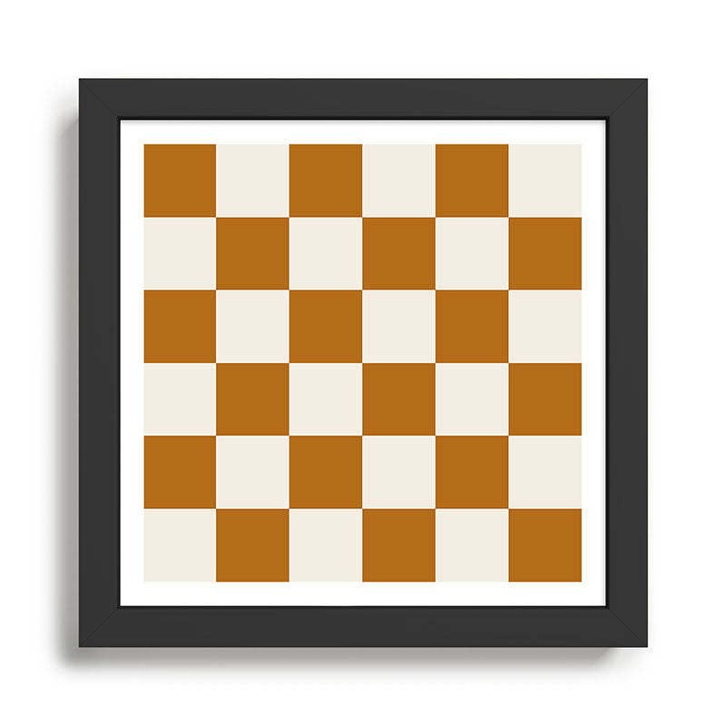 Checkered (Golden Cream) Framed Art Print Gallery Image 1