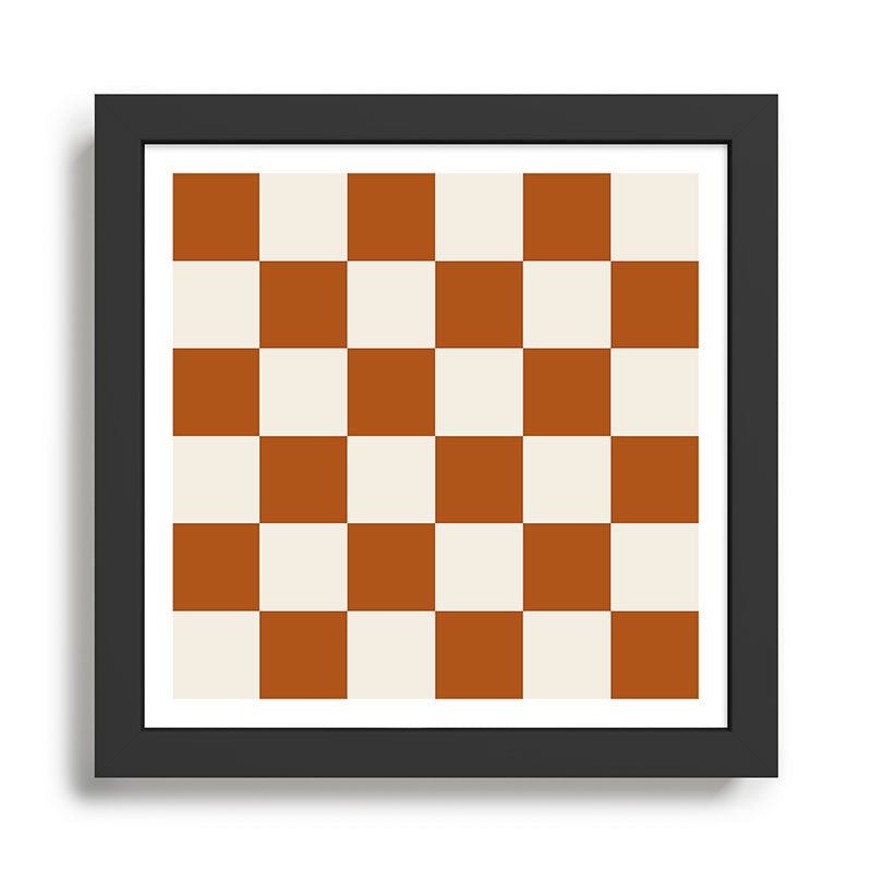 Checkered (Rust Cream) Framed Art Print Gallery Image 1
