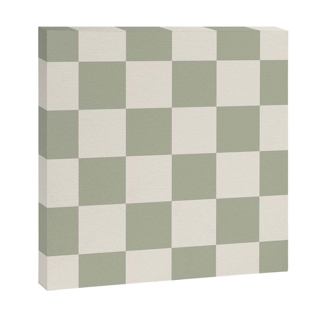 Checkered (Sage Cream) Canvas Print Gallery Image 3