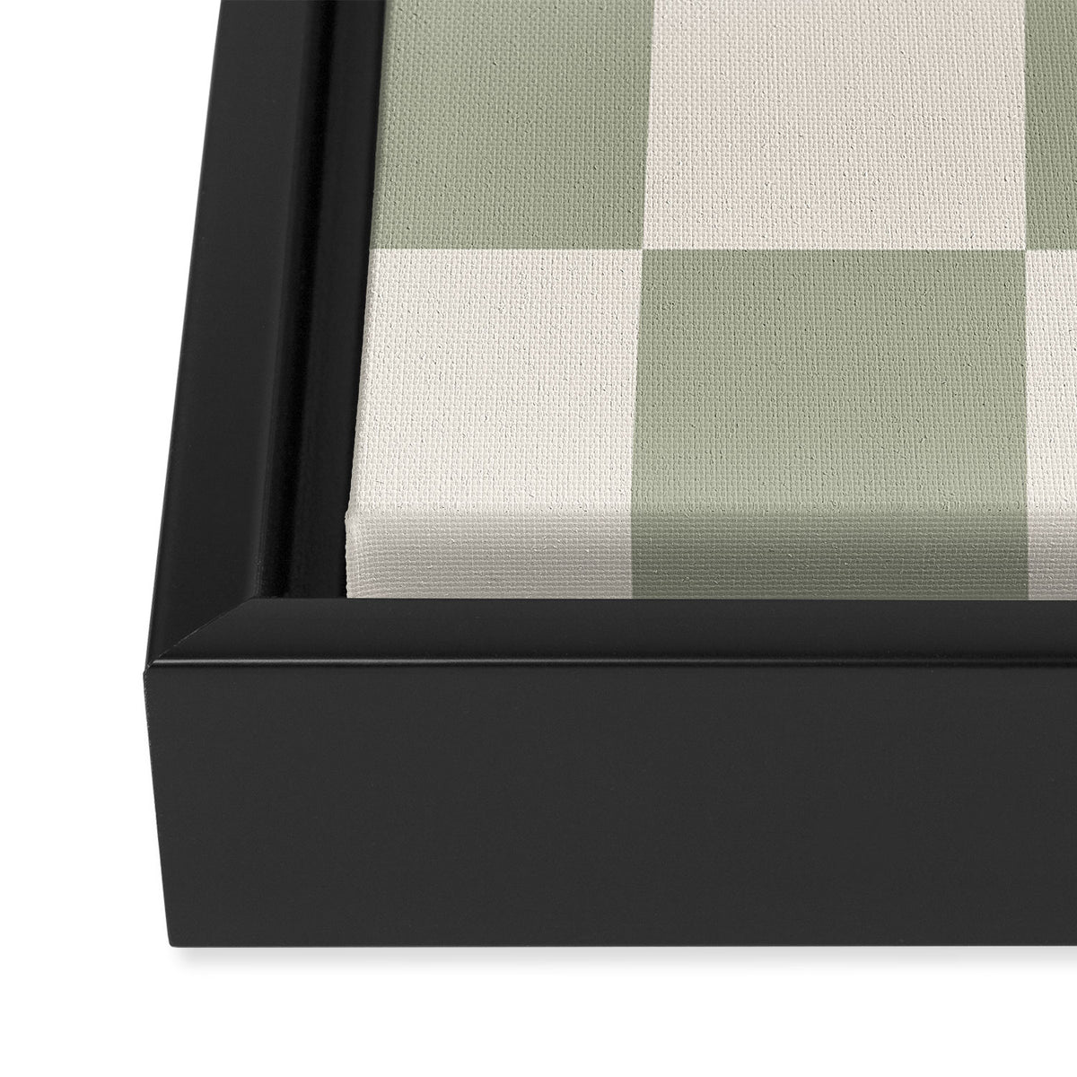 Checkered (Sage Cream) Framed Canvas Print Gallery Image 2