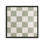 Checkered (Sage Cream) Framed Canvas Print Gallery Image 3