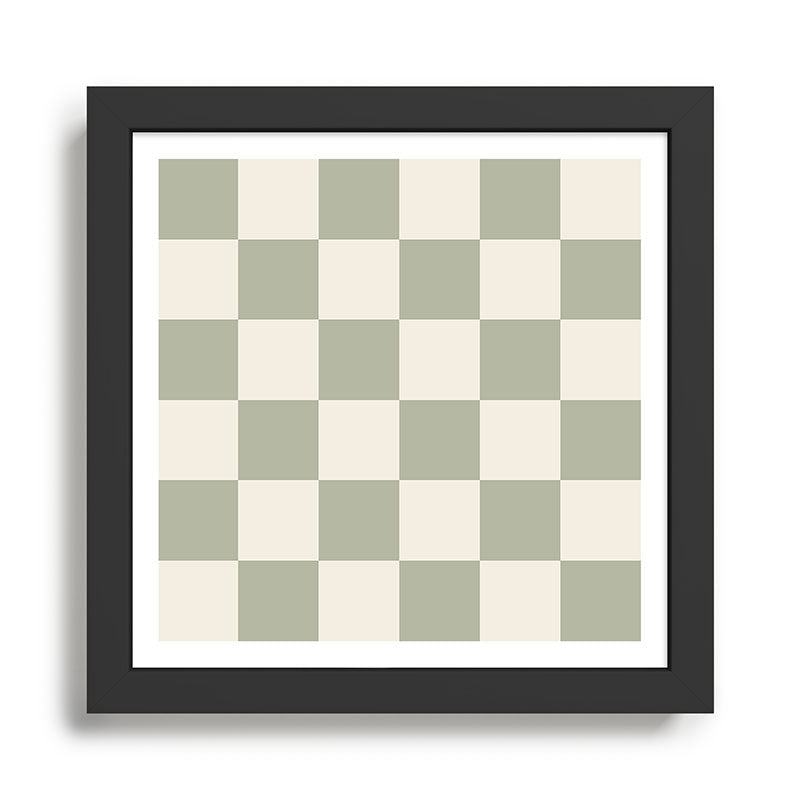 Checkered (Sage Cream) Framed Art Print Gallery Image 1
