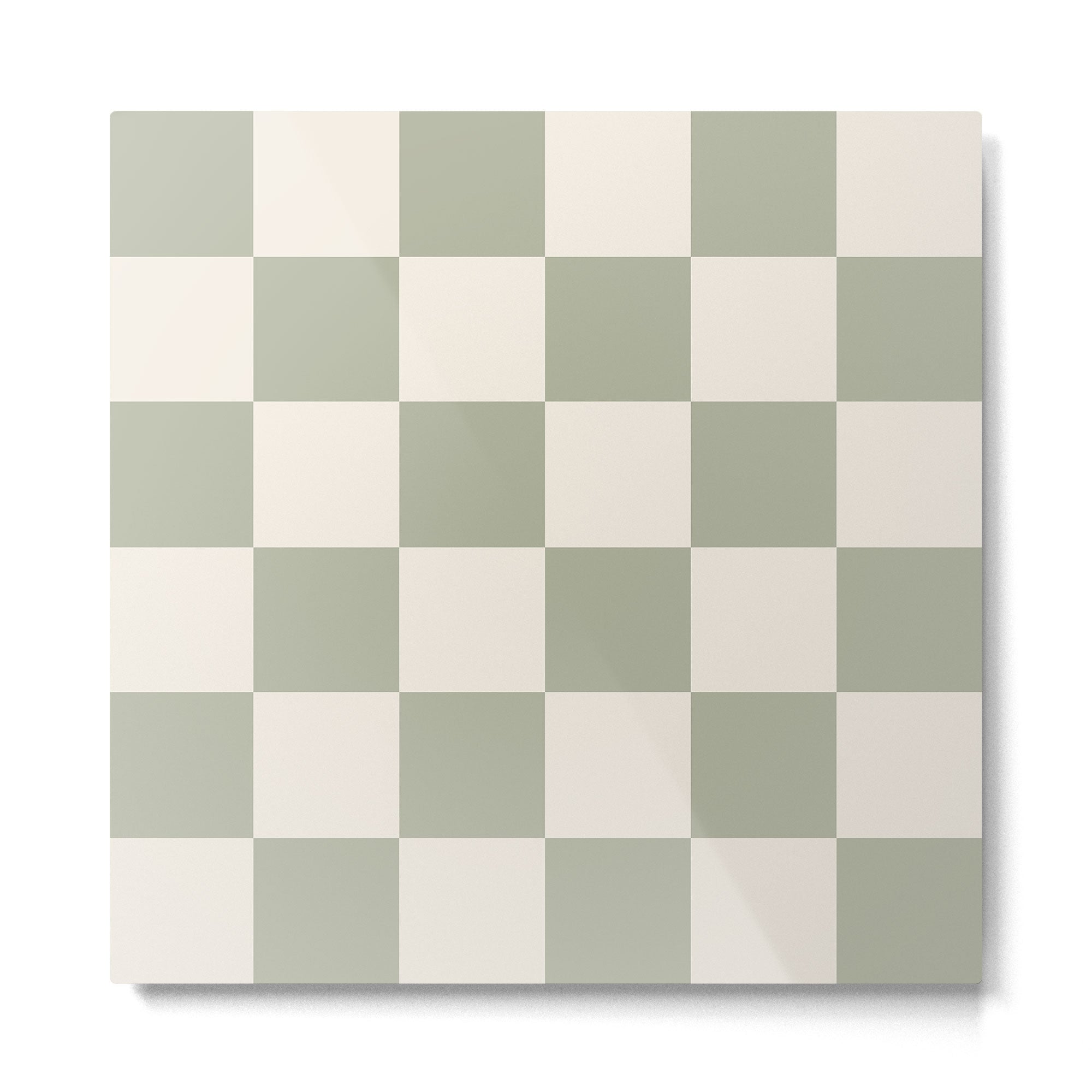 Checkered (Sage Cream) Metal Print Gallery Image 2